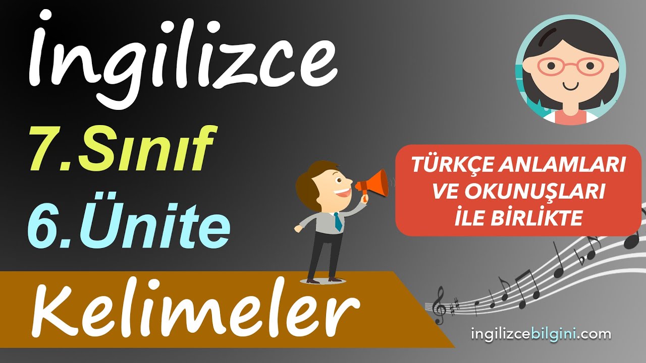 İngilizce 7.Sınıf 6.Ünite Kelimeler | Okunuşları ve Türkçe Anlamları