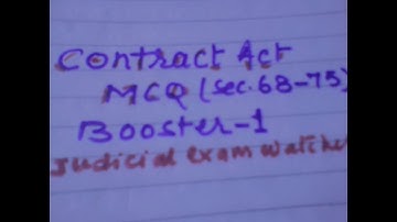contract act 1872 MCQ FROM SEC.68 TO 75 BOOSTER SERIES