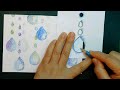 kimie gangi 色鉛筆と型紙で描く「雨だれ 1」Raindrops Colored pencil Stencil