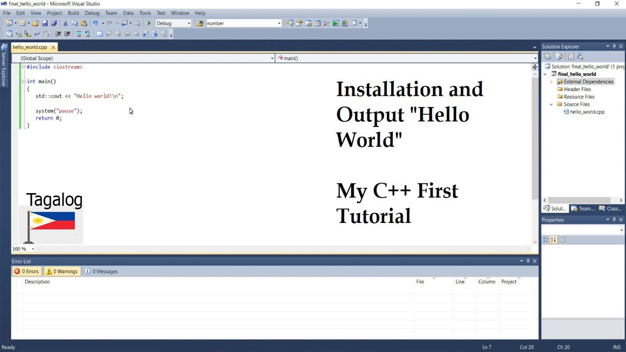Installation of Visual Studio 2010 and How to Display Hello World in ...