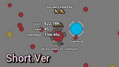 Diep.io FFA Overlord 622k Short.Ver/긴 영상 싫어하는 한국인들을 위한 다이피오 개인전 오버로드 622k 33분짜리를 6분으로  짧게 요약
