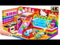 DIY How To Build Mini Hello Kitty House Has Bunk Bed, Kitchen From Magnetic Balls (ASMR)
