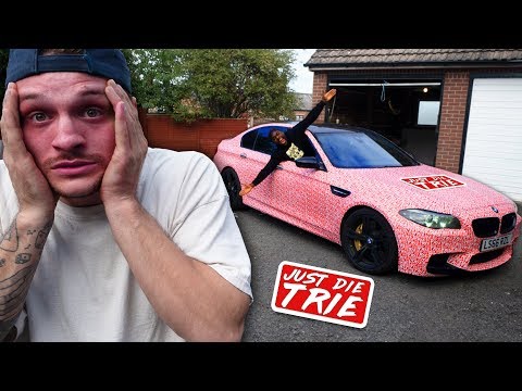 Destroying My Friends Sports Car With 10,000 Stickers..