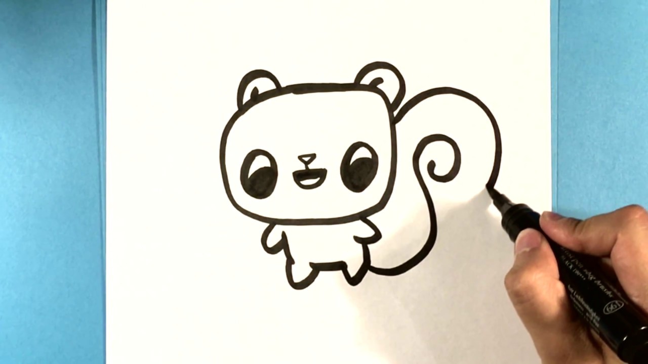 How to Draw a Squirrel - Cute - How to Draw Easy Things - YouTube