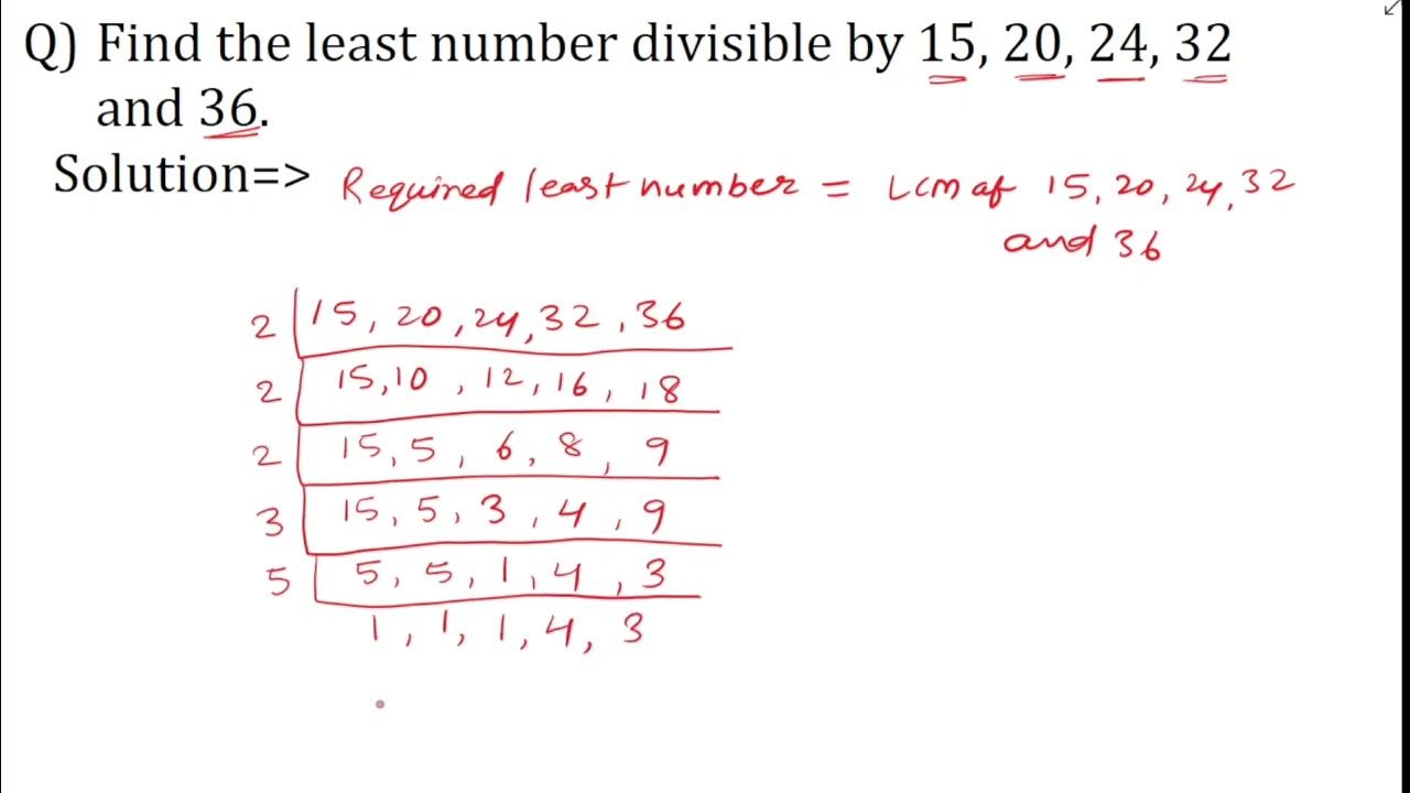 find-the-least-number-divisible-by-15-20-24-32-and-36-youtube