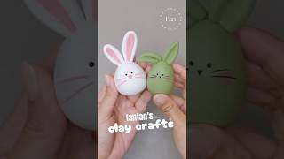 how to make a cute Rabbit egg with polymer clay air dry foam clay crafts art tutorial Easter