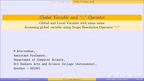 Accessing Global Variable using "::" Scope Resolution Operator | #C++ | #DemoProgram 36
