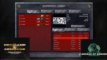 Command and Conquer Red Alert Remastered Skirmish Gameplay USSR– MAP: Lake Divide 3