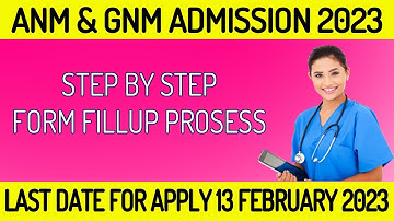 ANM GNM ONLINE FORM FILLUP 2023  | How to Fill Up ANM GNM Online Form 2023 1 Step by Step process
