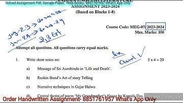 MEG 07 Solved Assignment 2023-24 | MEG 7 Solved Assignment 2024 PDF | MEG 007 Solved Assignment 2024