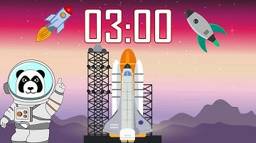 3 Minute 🚀 Space Shuttle Rocket Countdown Timer with Blastoff! 👨‍🚀👩‍🚀