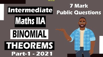 Intermediate Maths IIA Binomial Theorem || Part-1 || Essays Explained Clearly 2021