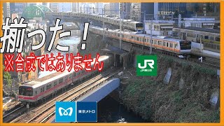 朝ﾗｯｼｭの御茶ノ水駅 9倍速再生（東京ﾒﾄﾛ 丸ノ内線+JR東日本 中央線）
