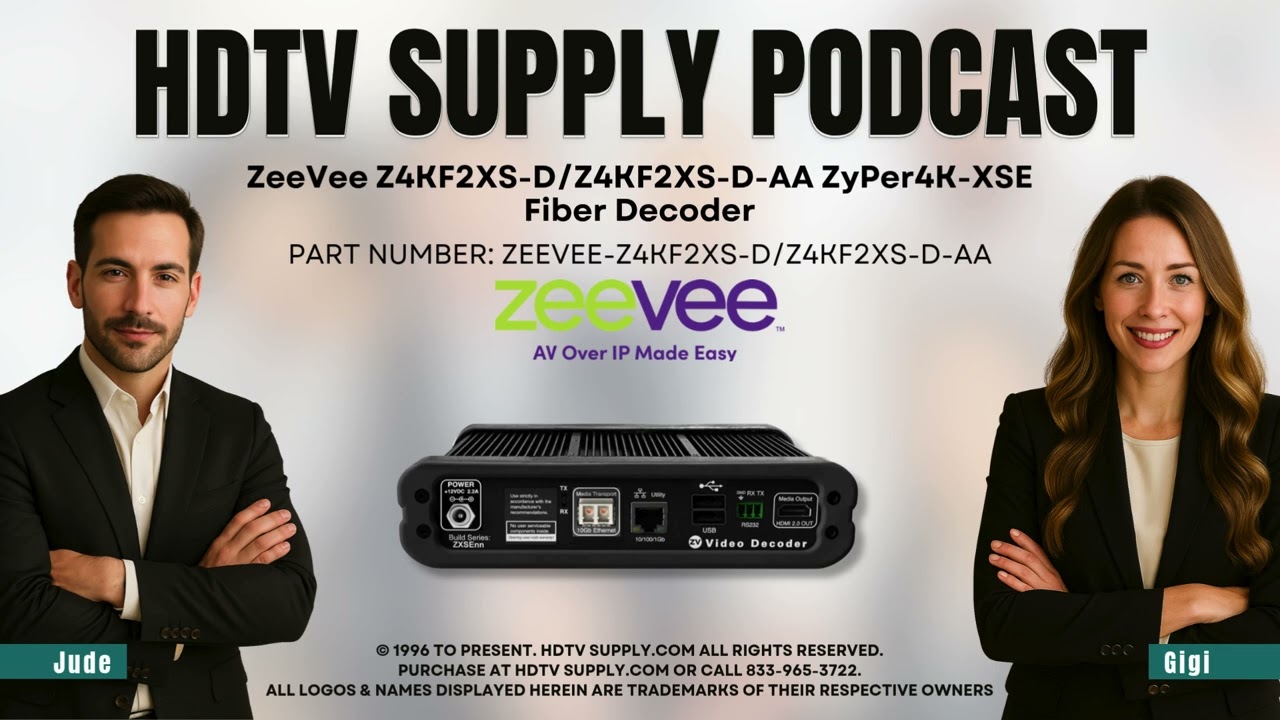 averk2本目 ZeeVee Z4KF2XS-D/Z4KF2XS-D-AA ZyPer4K-XSE Fiber Decoder - YouTube