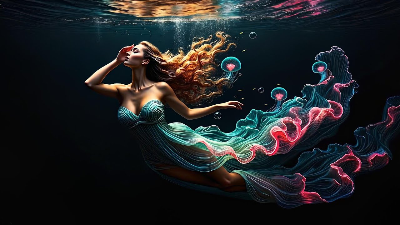 Underwater Blues Dance with Jellyfish | Ethereal Neon Performance