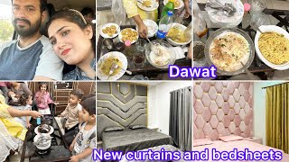 Savera k ghr dawat | New Curtains and bedsheets | birthday 🥳