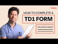 How To Complete A Federal TD1 Form How To Complete A Federal TD1 Form