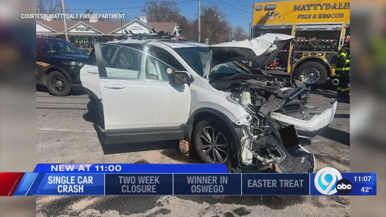 Person removed from vehicle after single car crash - YouTube
