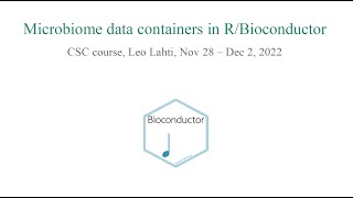 2 Microbiome data containers in R/Bioconductor