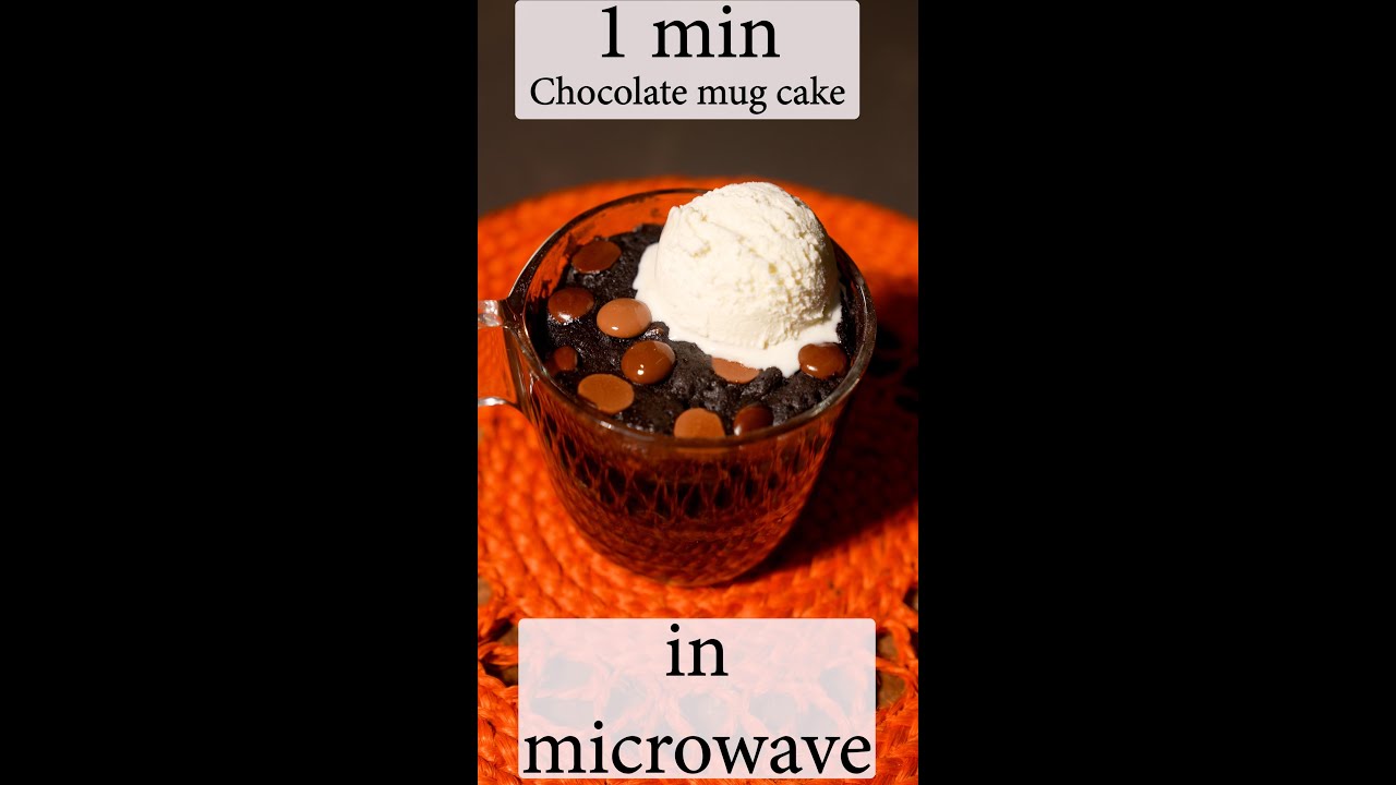 1 minute chocolate mug cake in the microwave.