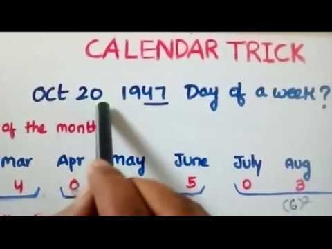 Trick to solve calendar problems in less than 20 secs!!!! ( Telugu)