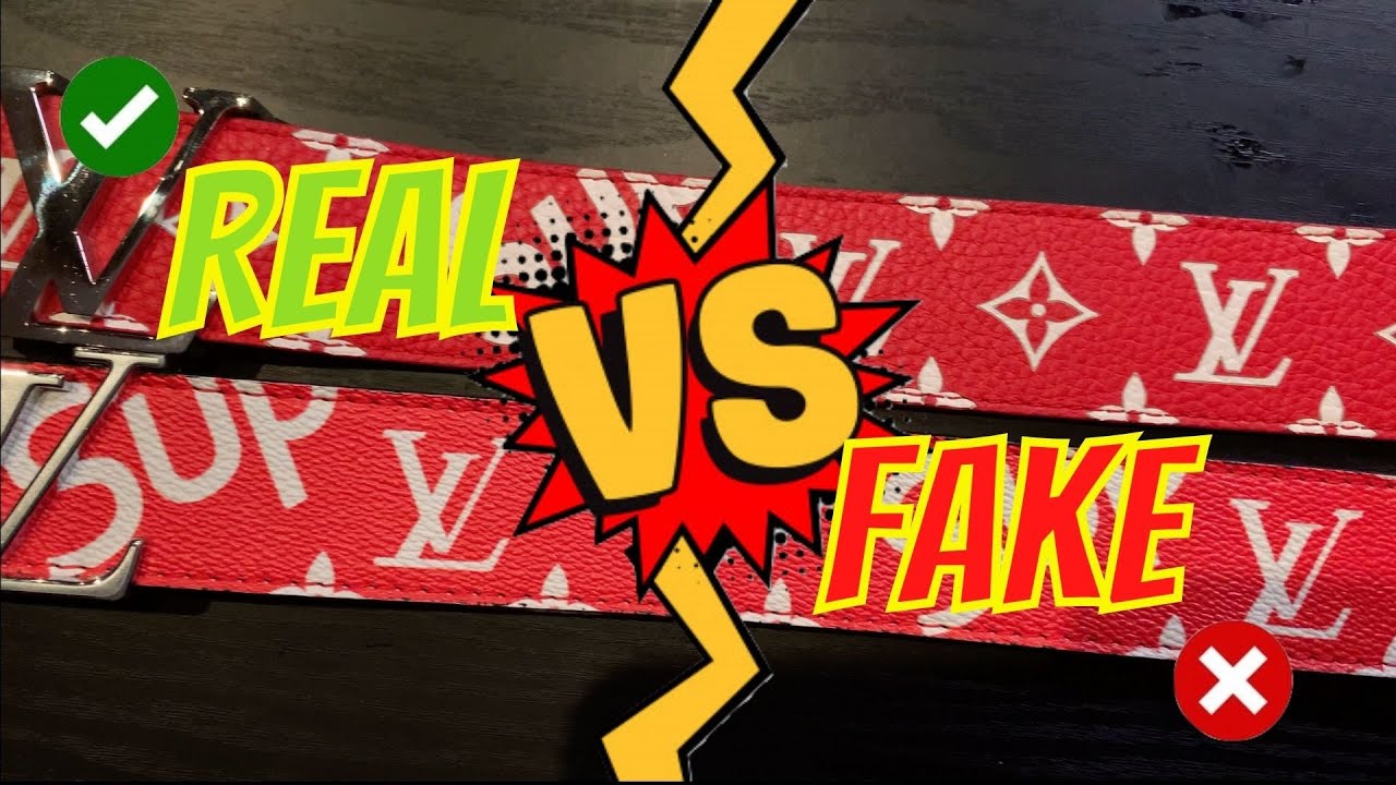 REAL VS FAKE LV x SUPREME BELT 