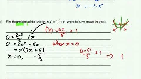 Level 2 Calculus 2020 Exam Question 1 A and M