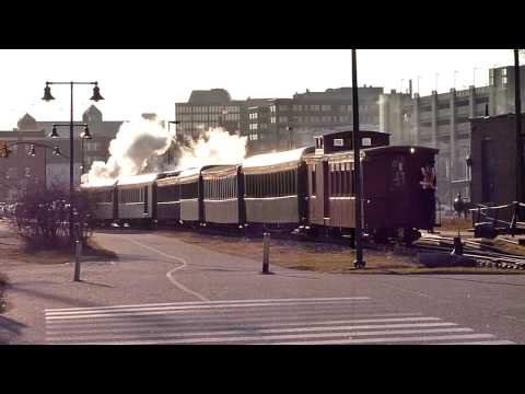 The Polar Express steams into Portland, Maine