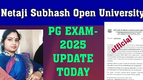 PG EXAM UPDATE 2025 / nsou pg exam notice published 2025 / nsou pg exam date 2025