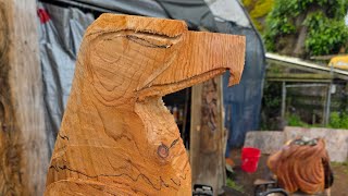 Chainsaw carving an eagle & other things.