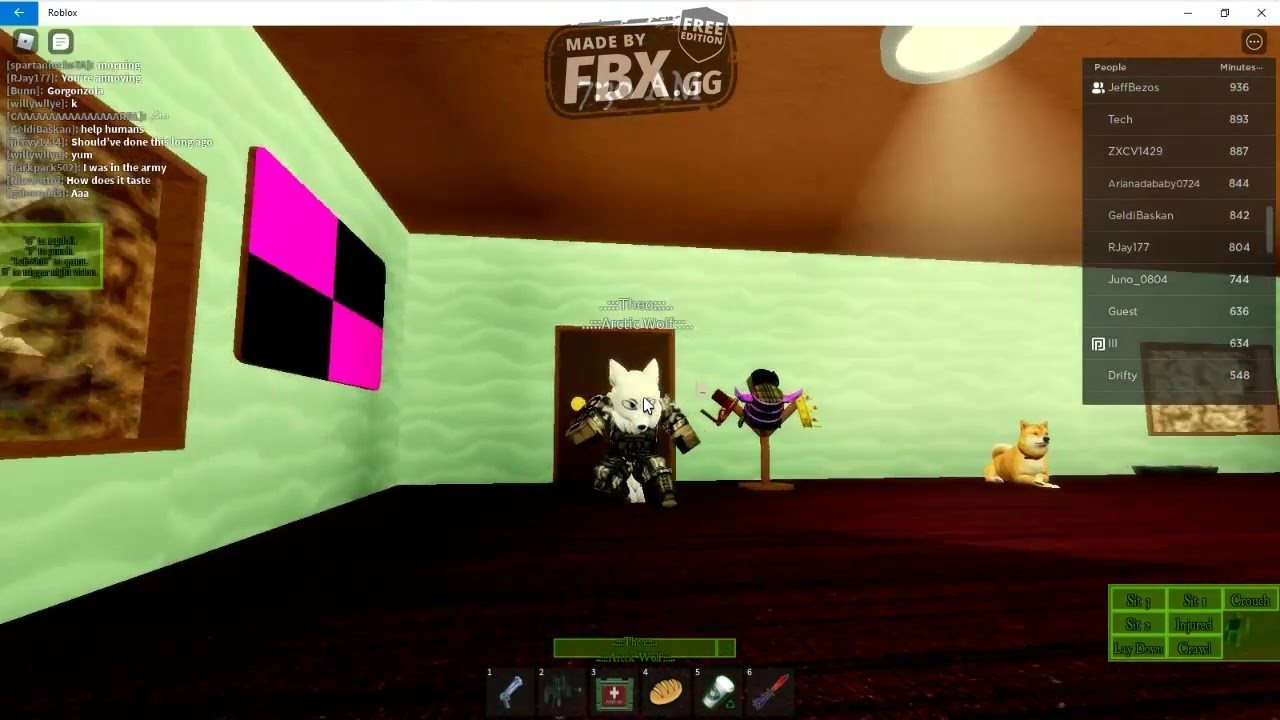 H m m . . . Found this with shift-lock in  /5492390456/Zombie-Apocalypse-Roleplay-Modded#!/about : r/roblox