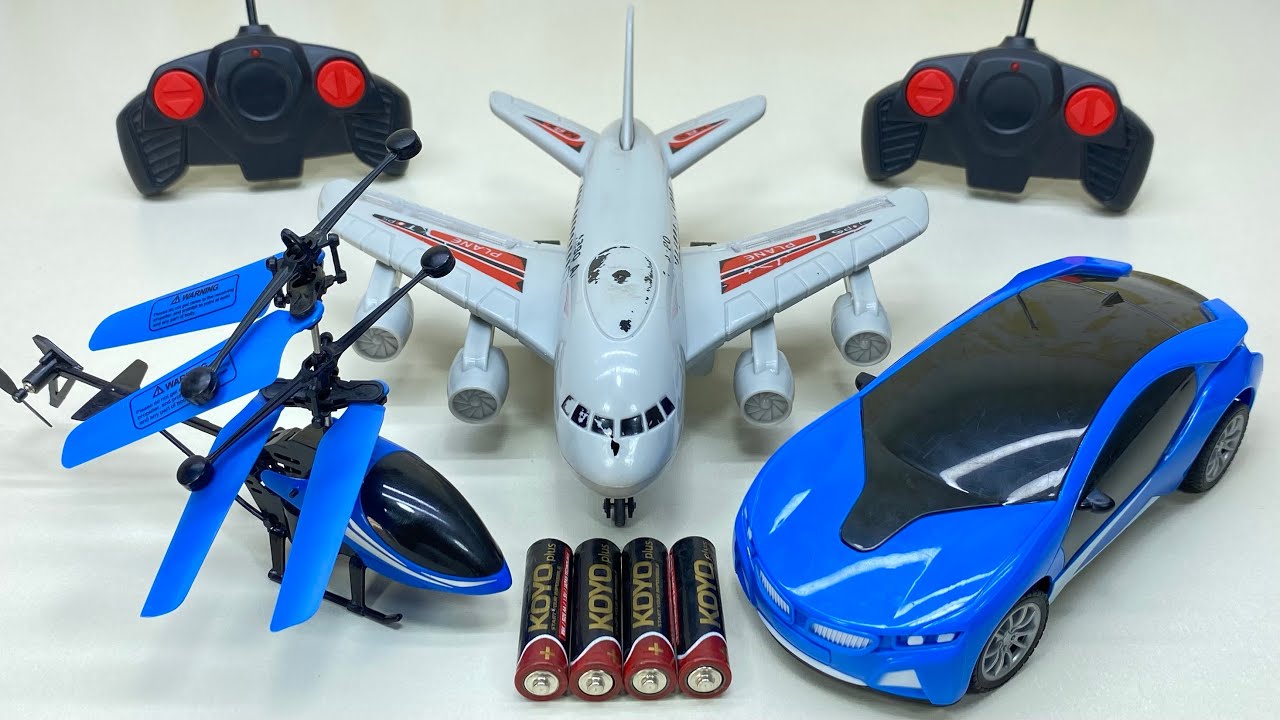 3D Light RadioControl Car with RemoteControl RC Helicopter and A380 Airbus Unboxing& Testing,Review😍