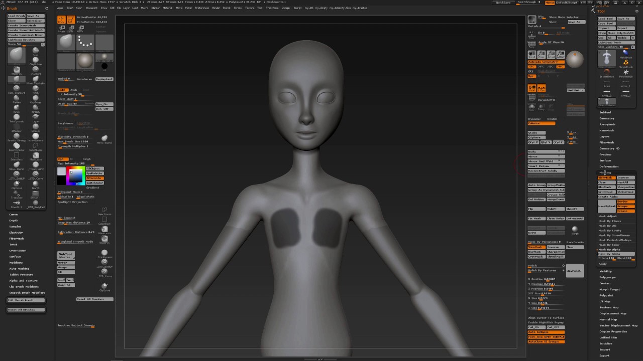 save mask selection zbrush