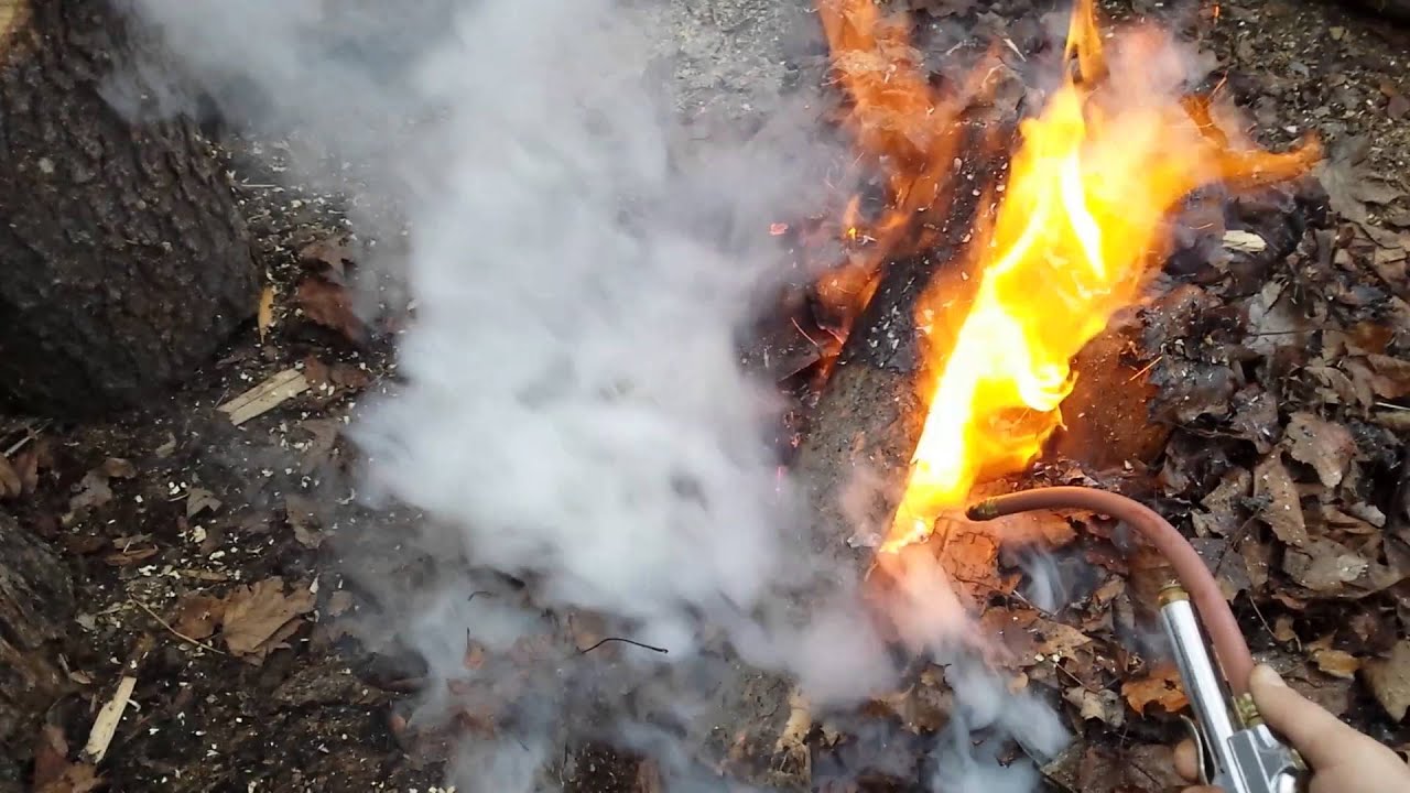 Blowing an air compressor into a fire, you got to YouTube