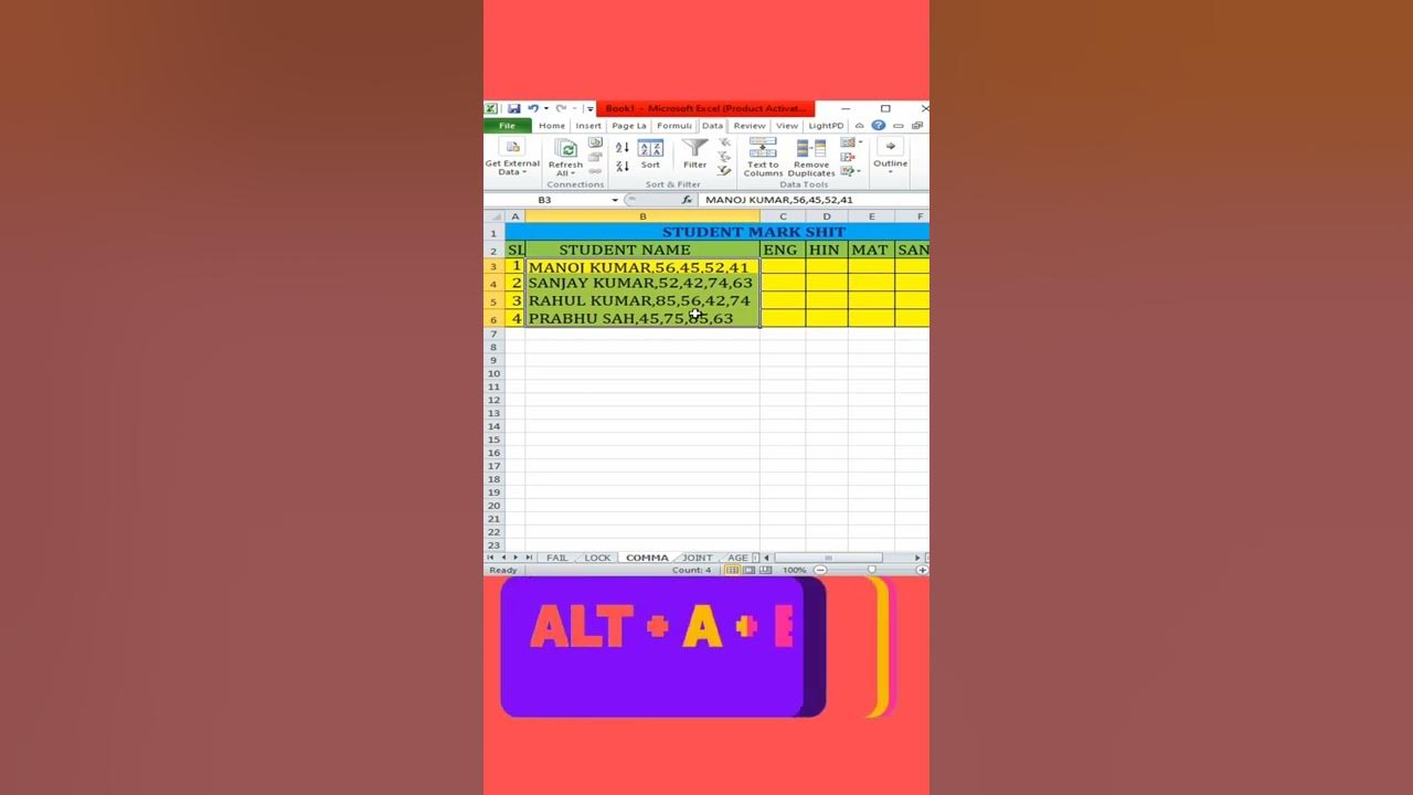 quickly-split-cells-in-excel-hindi-shorts-youtube