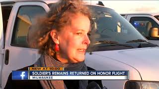 Emotional homecoming as Racine veteran's remains return home on Honor Flight
