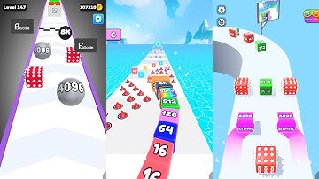 Number Ball vs Jelly Tube Run vs Jelly Run 2048 3 in one Gameplay Run & Merge