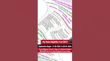 MP State Eligibility Test (SET) Notification Out 2024 #shorts #shortvideo #mpset2024 #viralshorts