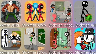 Stickman Jailbreak 1 & 3 & 5,Stickman Escape,Stickman School Escape 1 &  2 &3,Stickman Survival 456 screenshot 5