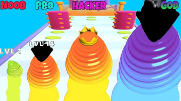 NOOB VS PRO VS HACKER VS GOD in Slimy Runner 3d