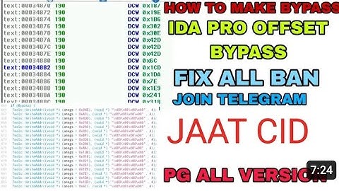 HOW TO MAKE BEST BYPASS REALTIME ALL BAN FIX IDA PRO OFFSET BYPASS ANTIBAN MAKING LATEST