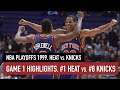 Throwback NBA Playoffs 1999. Miami Heat vs NY Knicks Game 1 Full Highlights HD