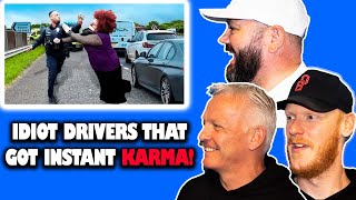 Idiot Drivers That Got Instant Karma Reaction Office Blokes React