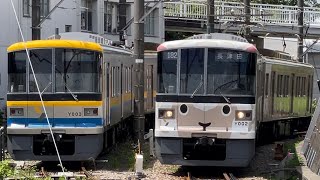 横浜高速鉄道Y000系Y002編成（ひつじでんしゃラッピング）がこどもの国行きとして長津田駅7番線に到着停車するシーン（182運行）2024.5.2.11:50