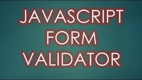 JS Client Side Form Validator