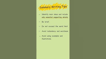 Tips For Summary Writing (Part 1)