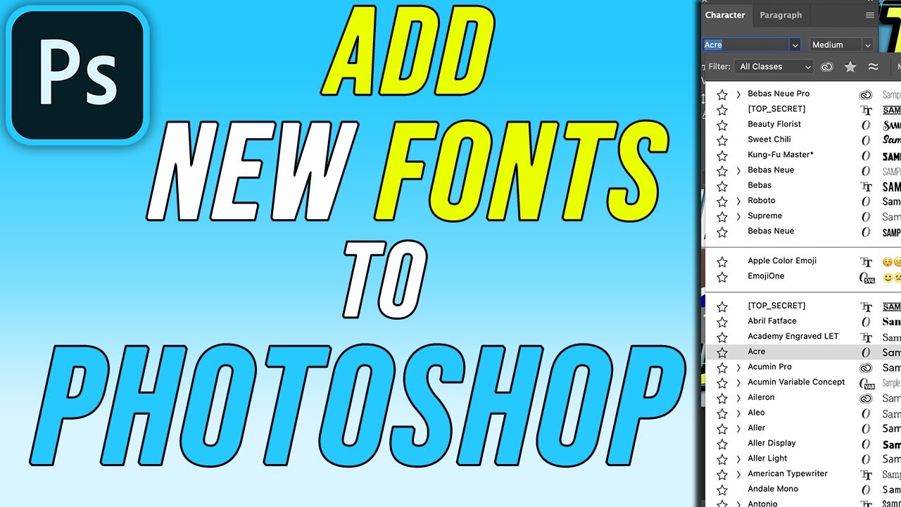 how to download a new font to photoshop
