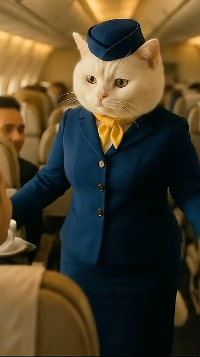 “Air Hostess Billi Ne Dil Jeet Liya! 😻✈️ | Flight Mein Coffee Aur Swag!”#airhostess #flight #viral