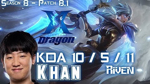 KZ Khan RIVEN vs JAX Top - Patch 8.1 KR Ranked