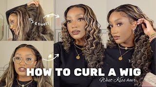 How To: The *Best* Wand Curls On Blonde Highlights Wig | Quick & Beginner Friendly  Ft Westkiss Hair